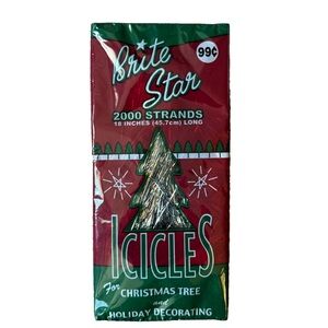 Vintage Brite Star Christmas Tree Tinsel Icicles 2000 Strands 18" USA NEW